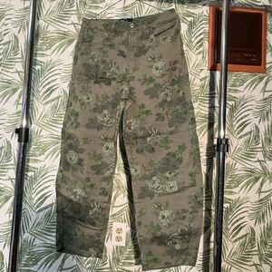 GAP Green Floral Wide Leg Pants